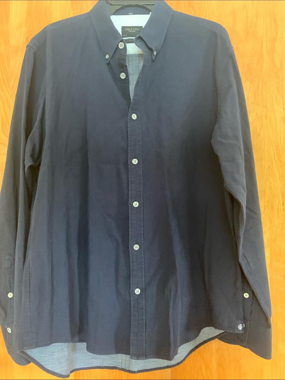 Rag & Bone 100% Cotton Dark Navy Button-Down sz XL Quiet Luxury Preppy classic